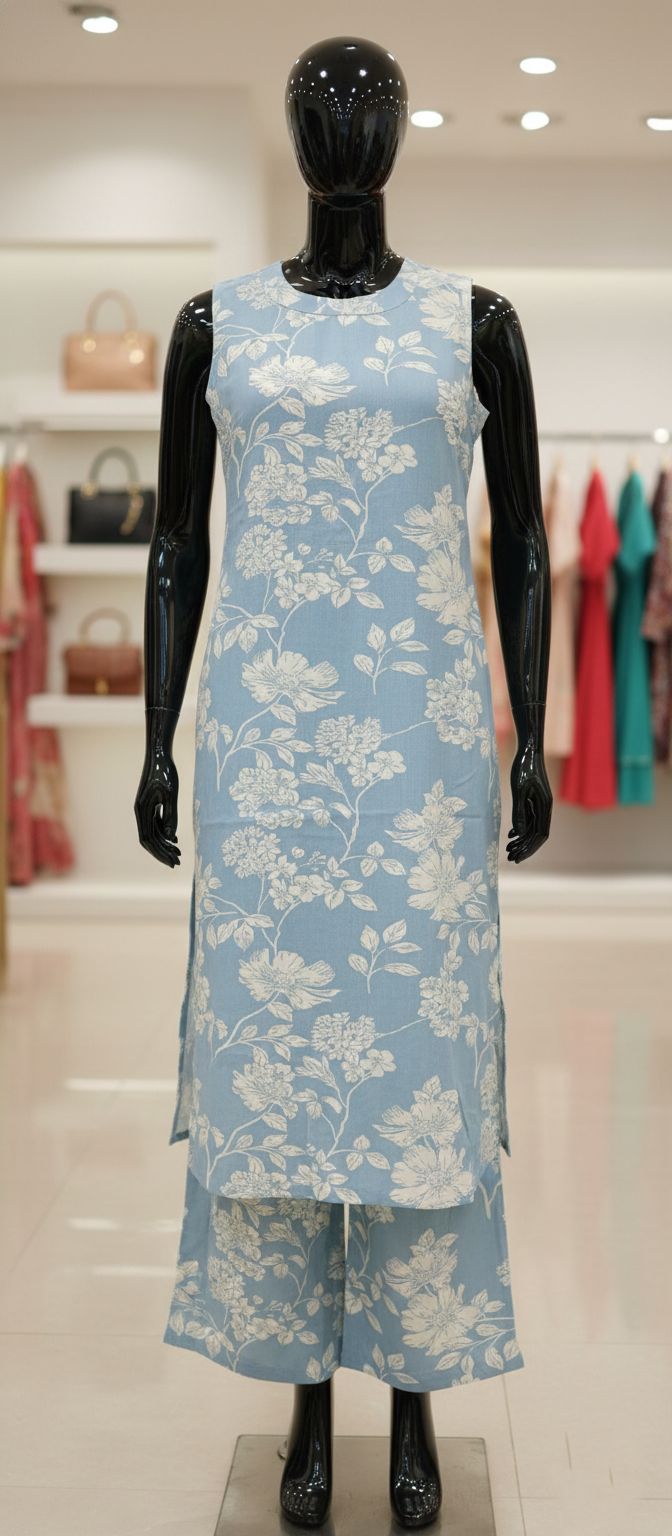 Boho Chic Blue Floral Co-ord Set