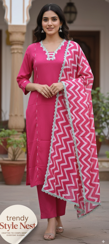 Elegant Magenta Roman Silk Anarkali Suit Set with Floral Art Silk Dupatta